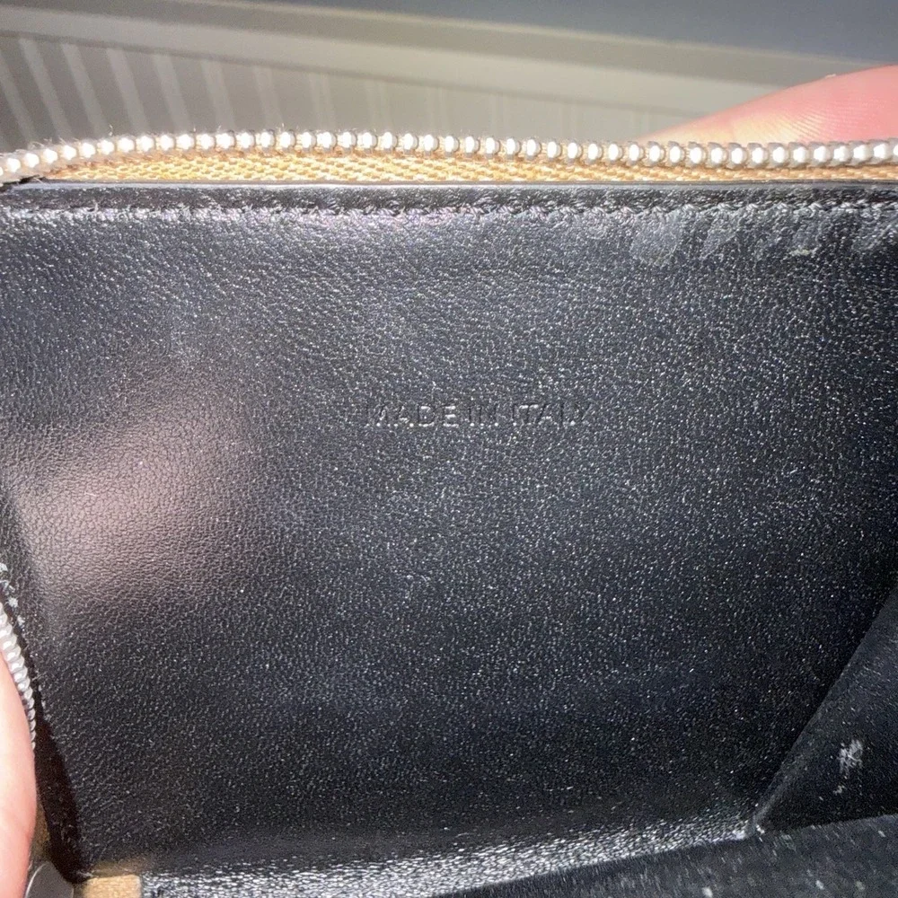 JIL SANDER Card Case Wallet Zip Around Coin Pouch Chestnut Brown Leather NWT